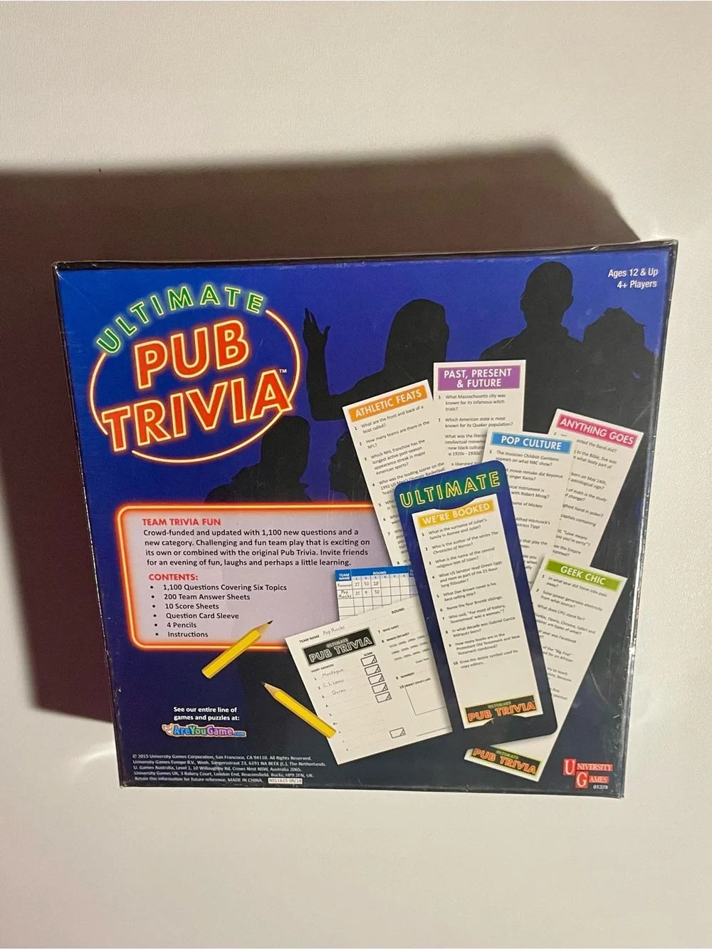 University Games Ultimate Pub Trivia Team Board Game 1100 Questions NEW Sealed